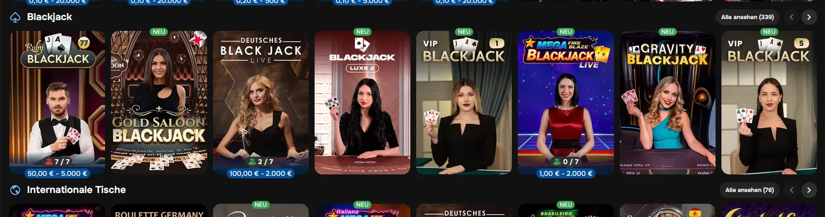 Live-Blackjack-Tisch mit Dealer bei MrPunter